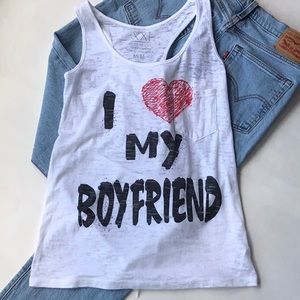 “I ❤️My Boyfriend’ Racer back Loose Fit Tank Top